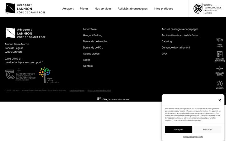 Screenshot of lannion.aeroport.fr
