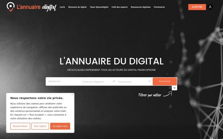 Screenshot of lannuaire.digital