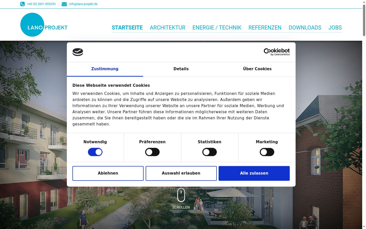 Screenshot tal-banner tal-kunsens muri qabel kwalunkwe interazzjoni