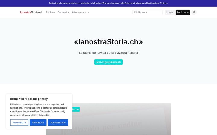 Screenshot of lanostrastoria.ch