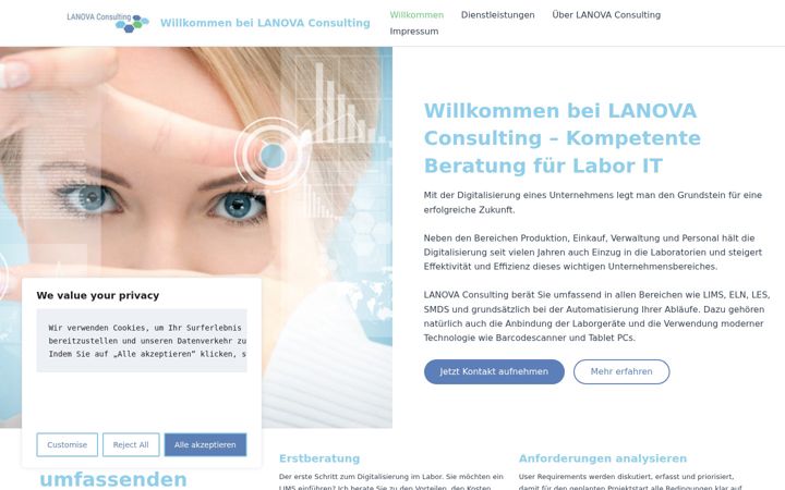 Screenshot of lanova.de