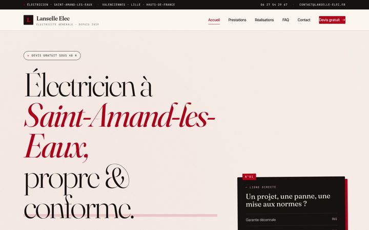 Screenshot of lanselle-elec.fr