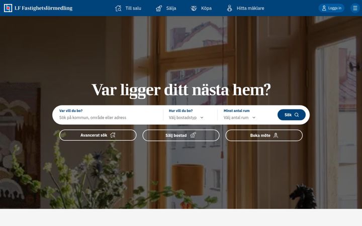 Screenshot of lansfast.se