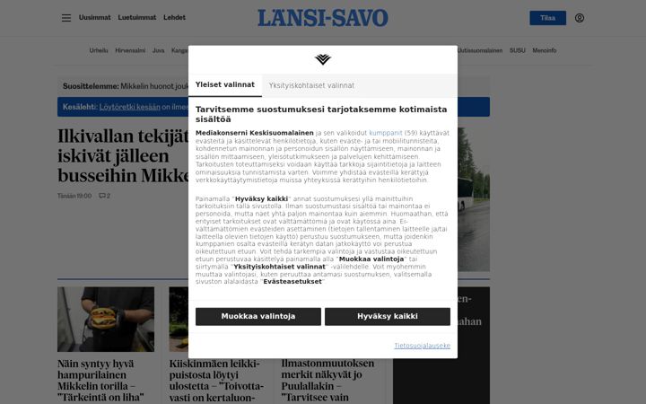 Screenshot of lansi-savo.fi