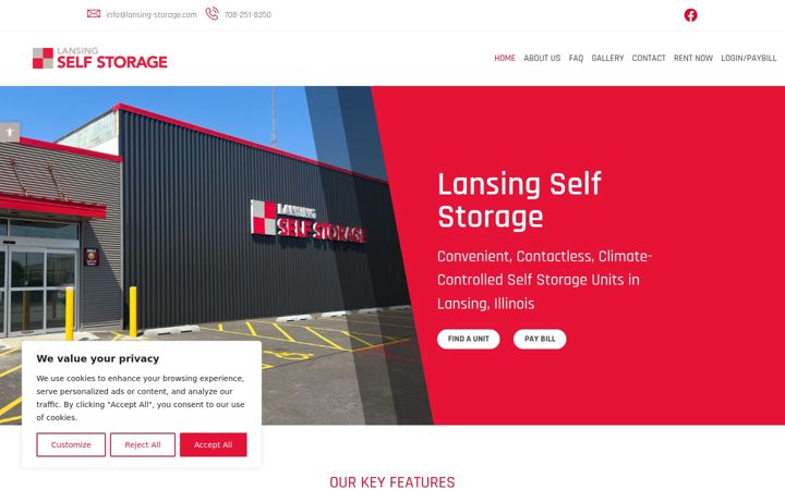 Screenshot of lansing-storage.com