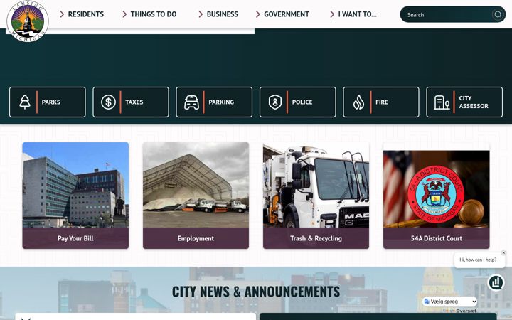 Screenshot of lansingmi.gov