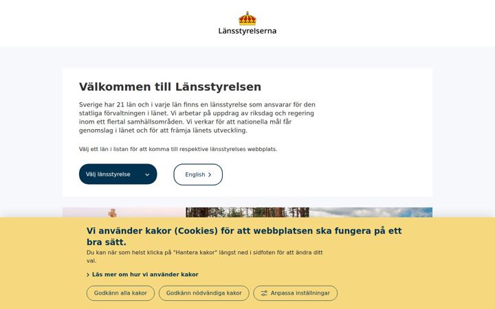 Screenshot of lansstyrelsen.se