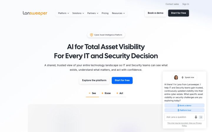 Screenshot van lansweeper.com