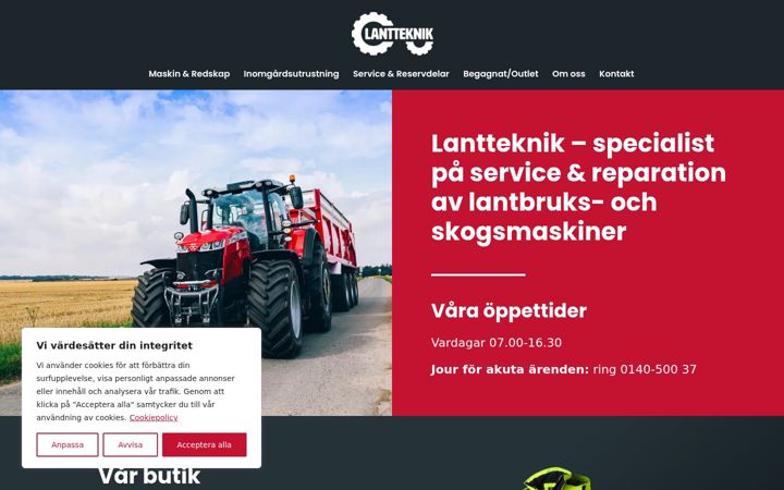Screenshot of lantteknik.se