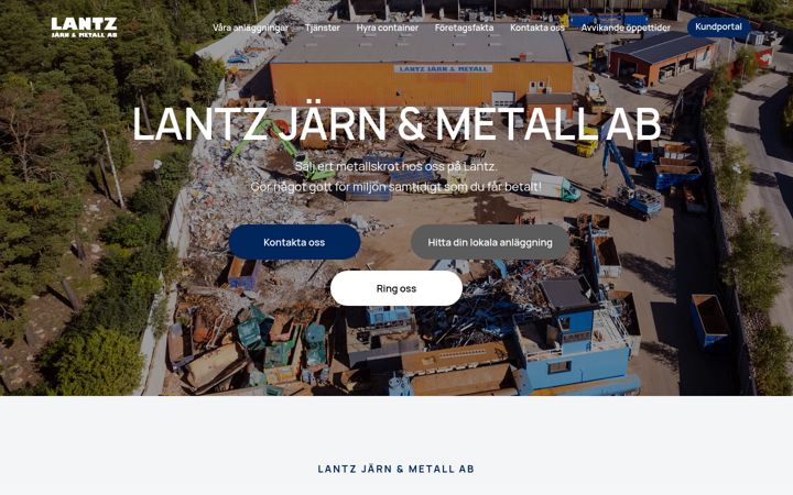Screenshot of lantzmetall.se