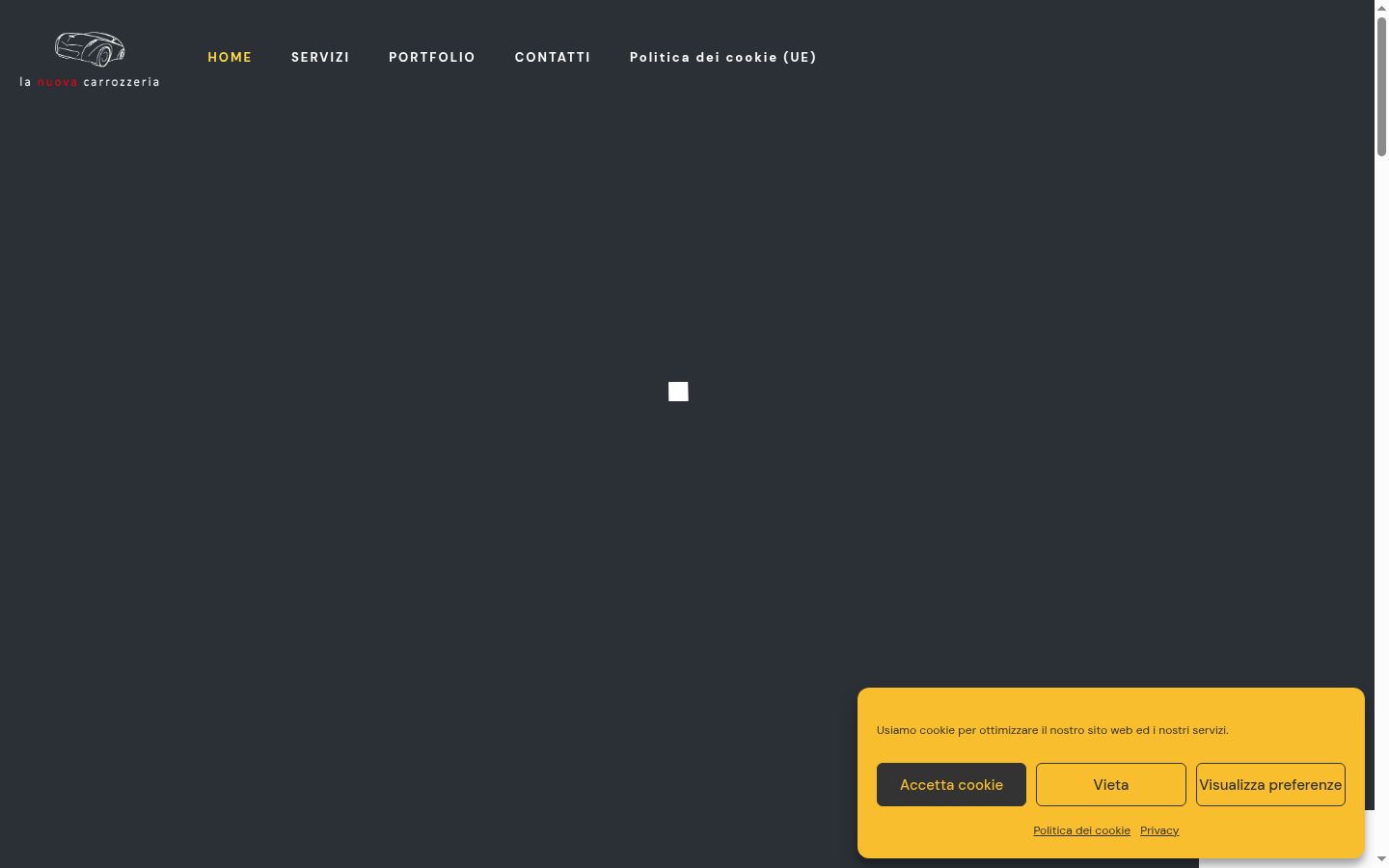 Screenshot del banner di consenso mostrato prima di qualsiasi interazione