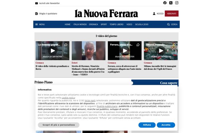 Screenshot of lanuovaferrara.it