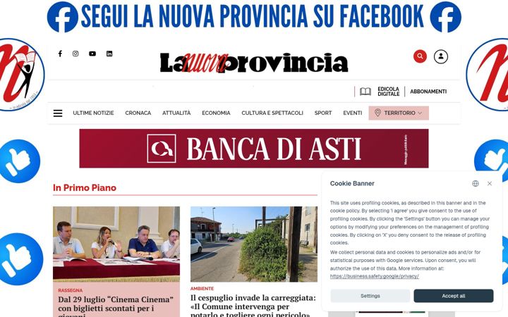Screenshot of lanuovaprovincia.it