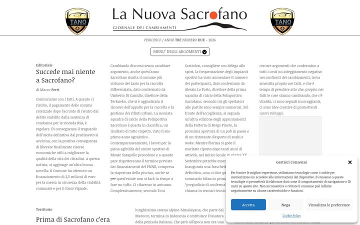 Screenshot of lanuovasacrofano.it