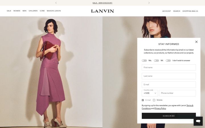 Screenshot of lanvin.com