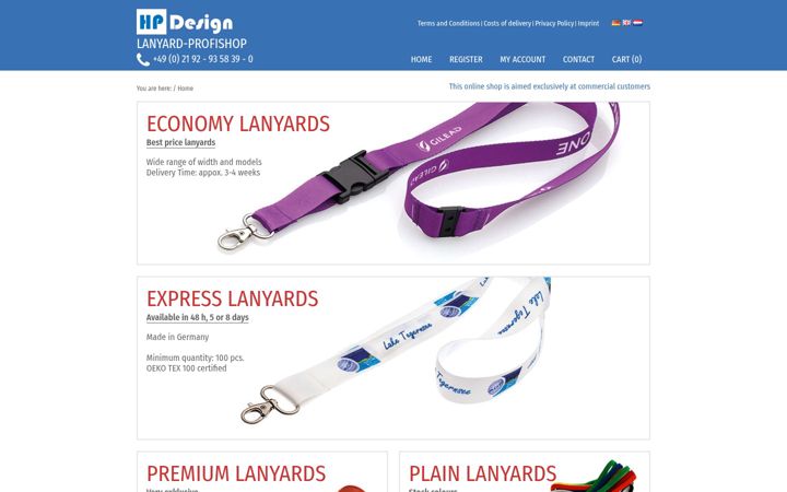 Screenshot of lanyard-profishop.de