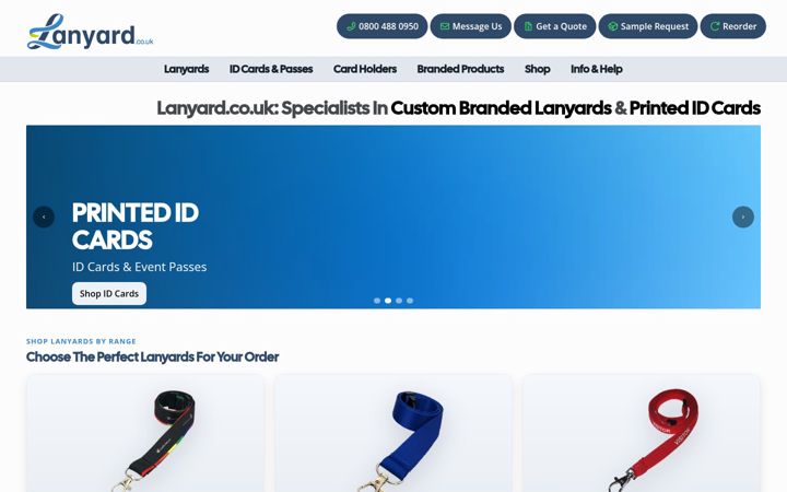 Screenshot of lanyard.co.uk