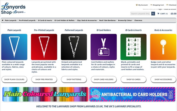 Screenshot of lanyardsshop.co.uk