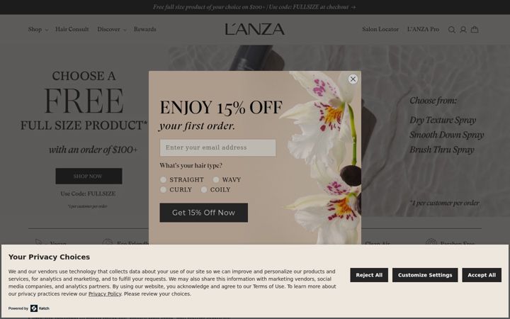 Screenshot of lanza.com