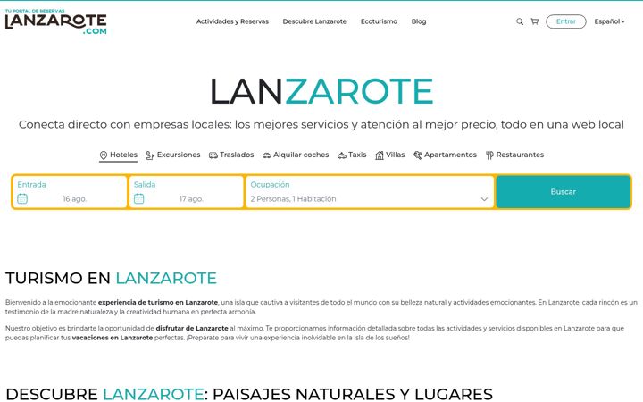 Screenshot of lanzarote.com