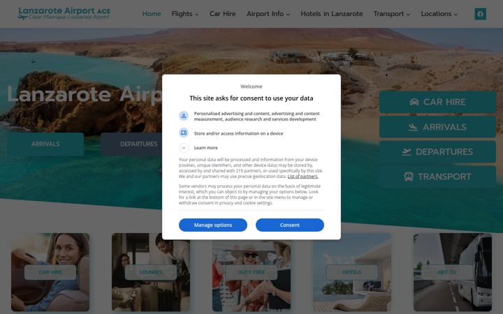 Screenshot of lanzaroteairport.info