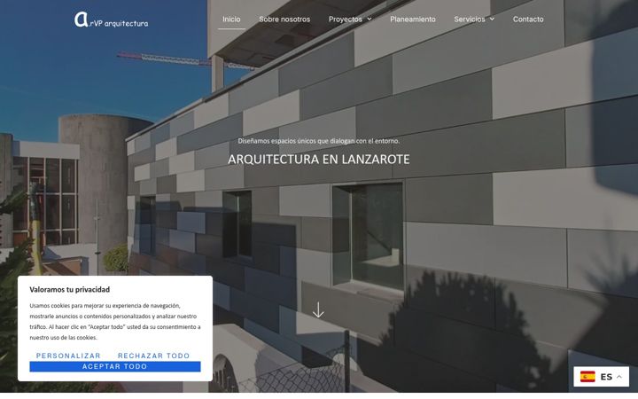 Screenshot of lanzarotearquitecto.com
