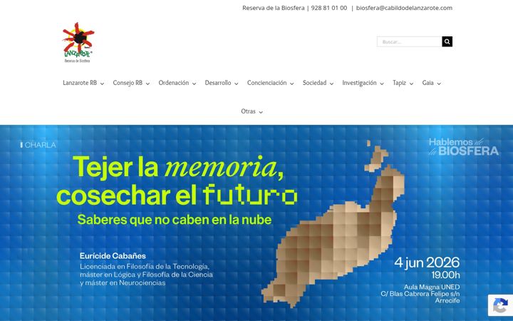 Screenshot of lanzarotebiosfera.org