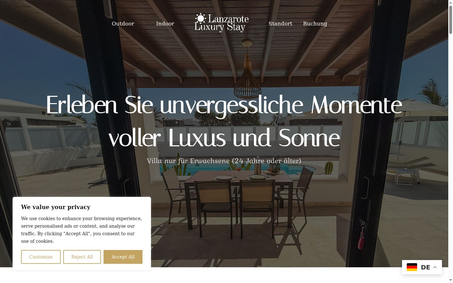 Screenshot del banner di consenso mostrato prima di qualsiasi interazione