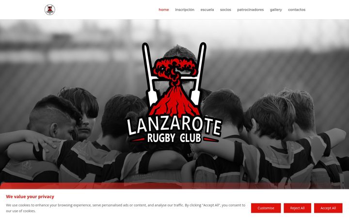 Screenshot of lanzaroterugbyclub.com
