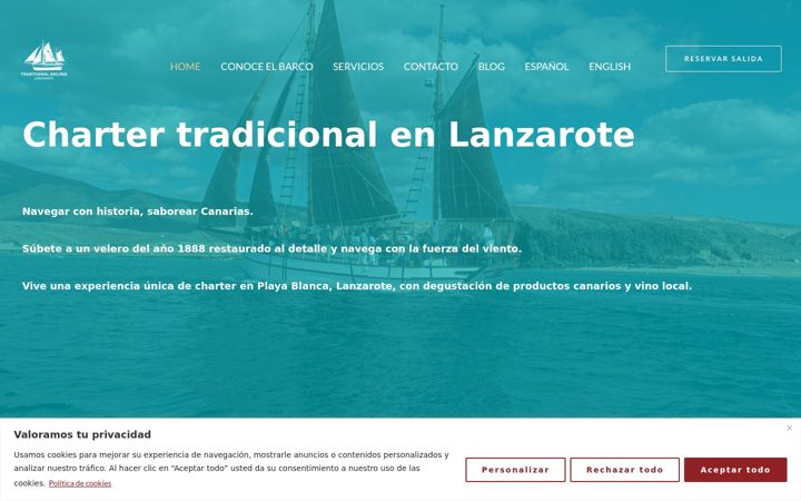Screenshot of lanzarotetraditionalsailing.com
