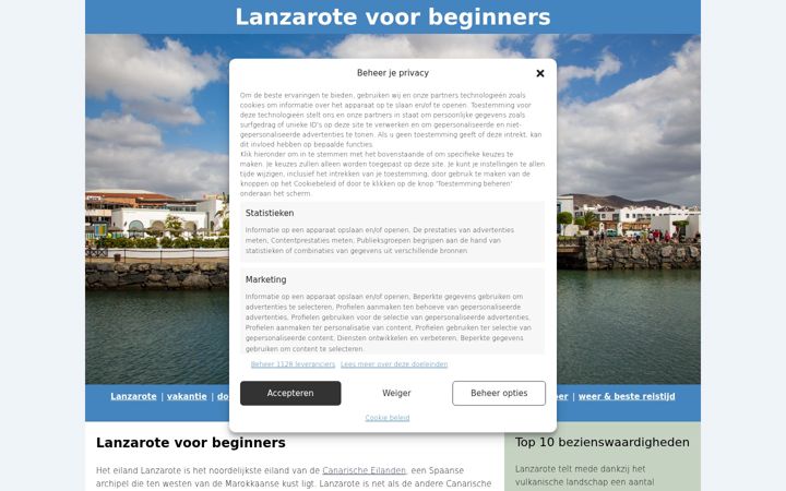 Screenshot of lanzarotevoorbeginners.nl