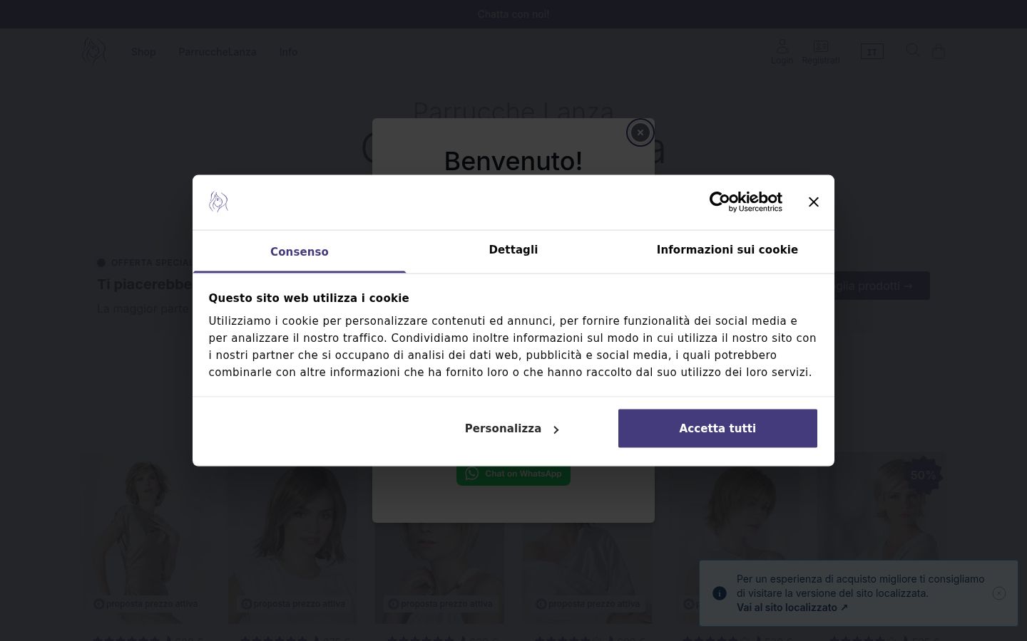 Snímek obrazovky baneru souhlasu zobrazeného před jakoukoli interakcí