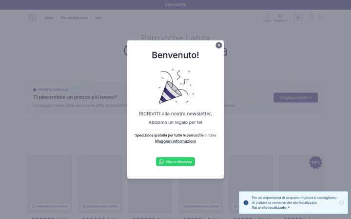 Screenshot of lanzawigs.com