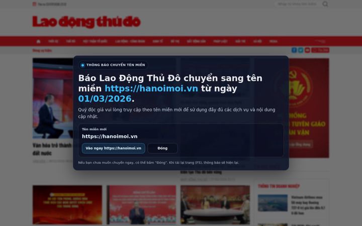 Screenshot stránky laodongthudo.vn