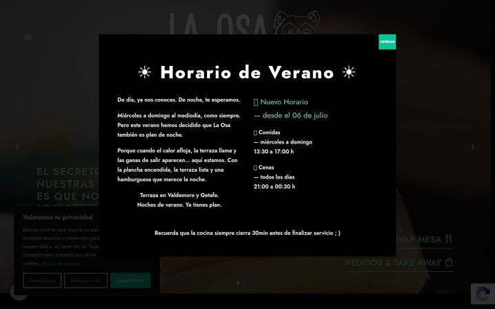Screenshot of laosahandmadeburgers.com