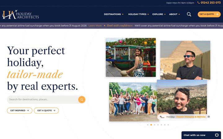 Screenshot of laosholidayarchitects.com