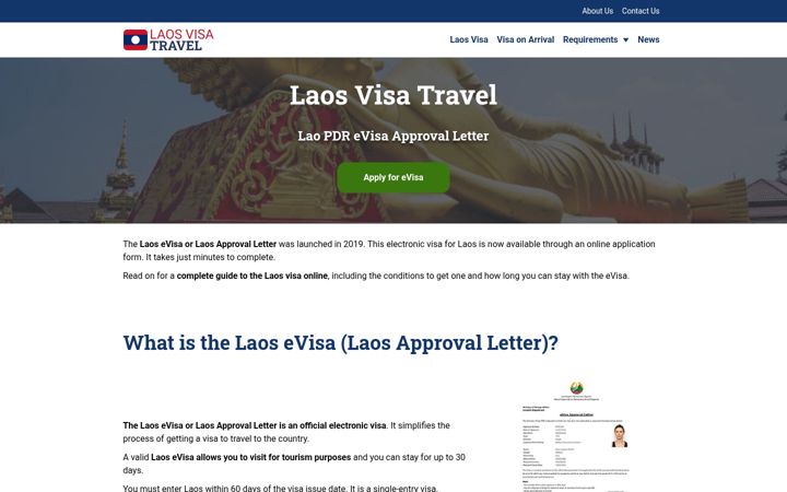 Screenshot of laosvisatravel.com
