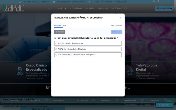 Screenshot of lapaclaboratorio.com.br