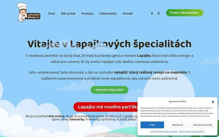 Screenshot of lapajkovespeciality.sk