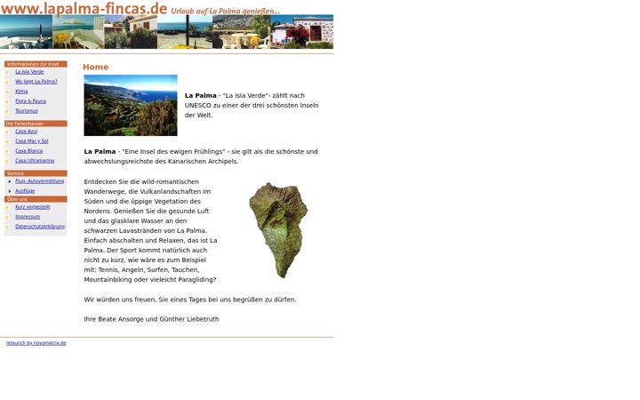Screenshot of lapalma-fincas.de