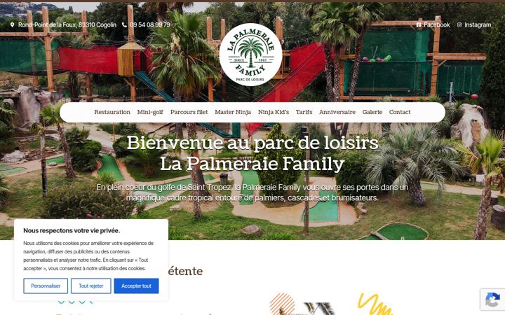 Screenshot of lapalmeraiefamily.com