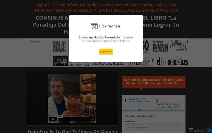 Screenshot of laparadojadelmetabolismo.com