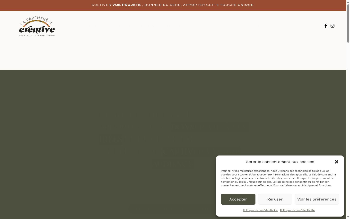 Screenshot del banner di consenso mostrato prima di qualsiasi interazione