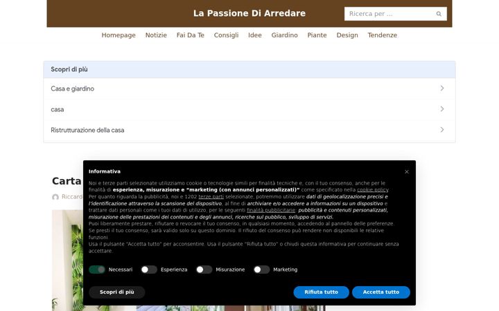 Screenshot of lapassionediarredare.it
