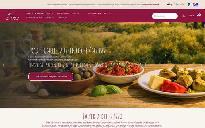 Screenshot of laperladelgusto.de