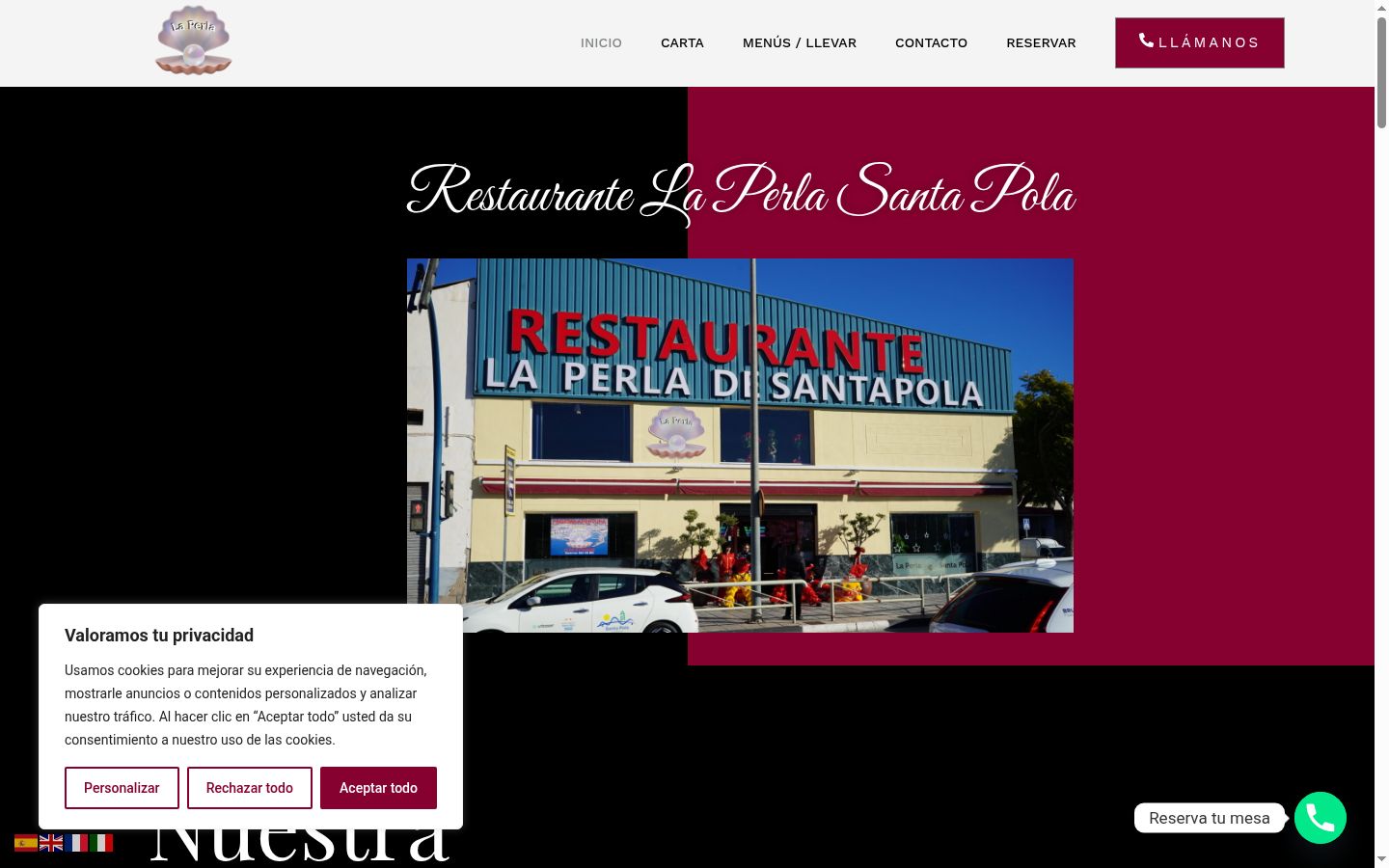 Screenshot del banner di consenso mostrato prima di qualsiasi interazione