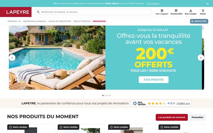 Screenshot of lapeyre.fr