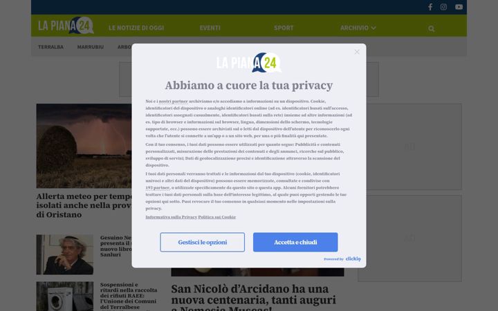 Screenshot of lapiana24.it
