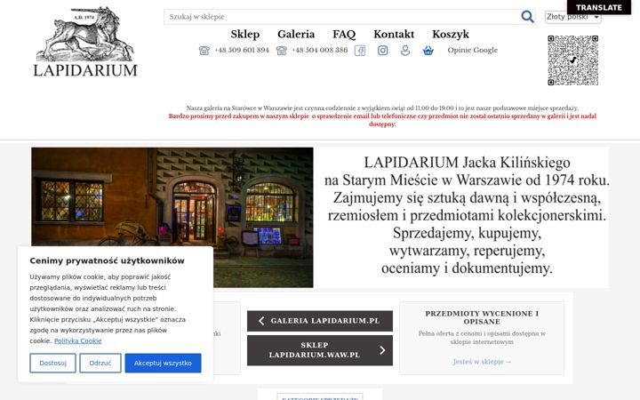 Screenshot of lapidarium.waw.pl