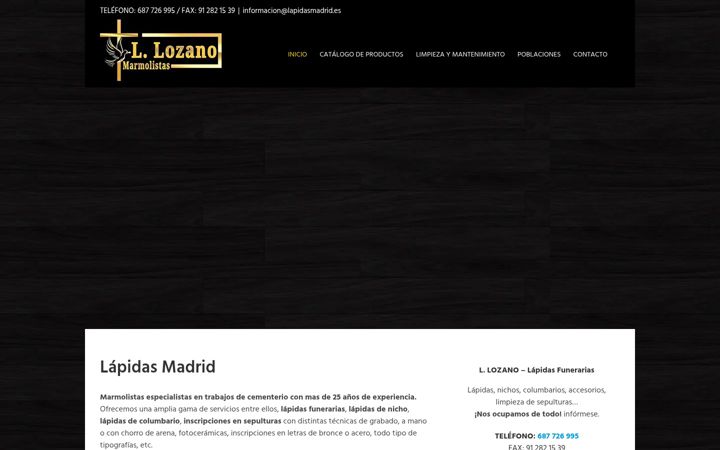 Screenshot of lapidasmadrid.es